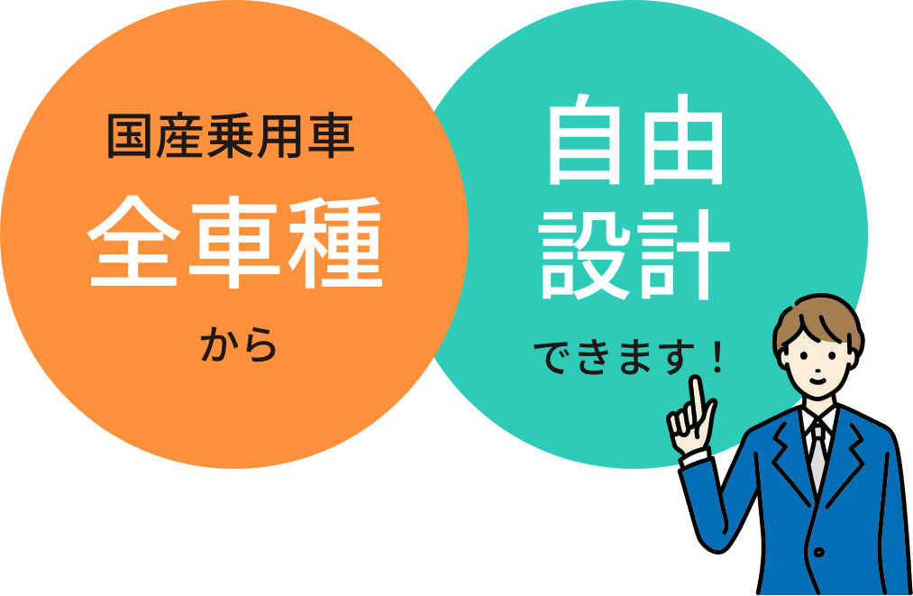 国産乗用車全車種から自由設計できます！